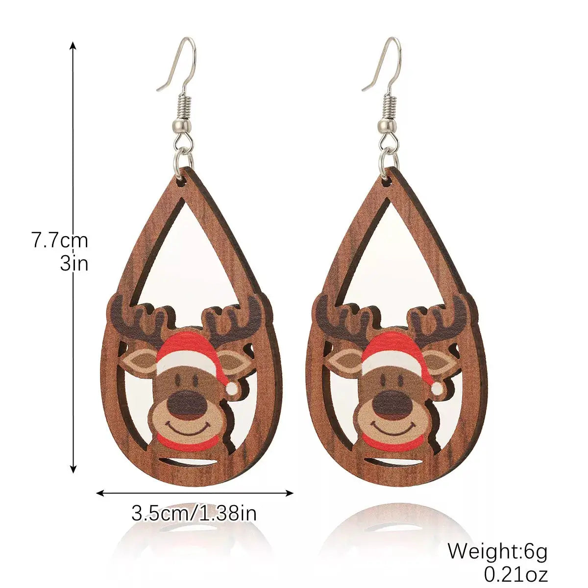 Christmas Reindeer Teardrop Dangle Earrings by Trendsi