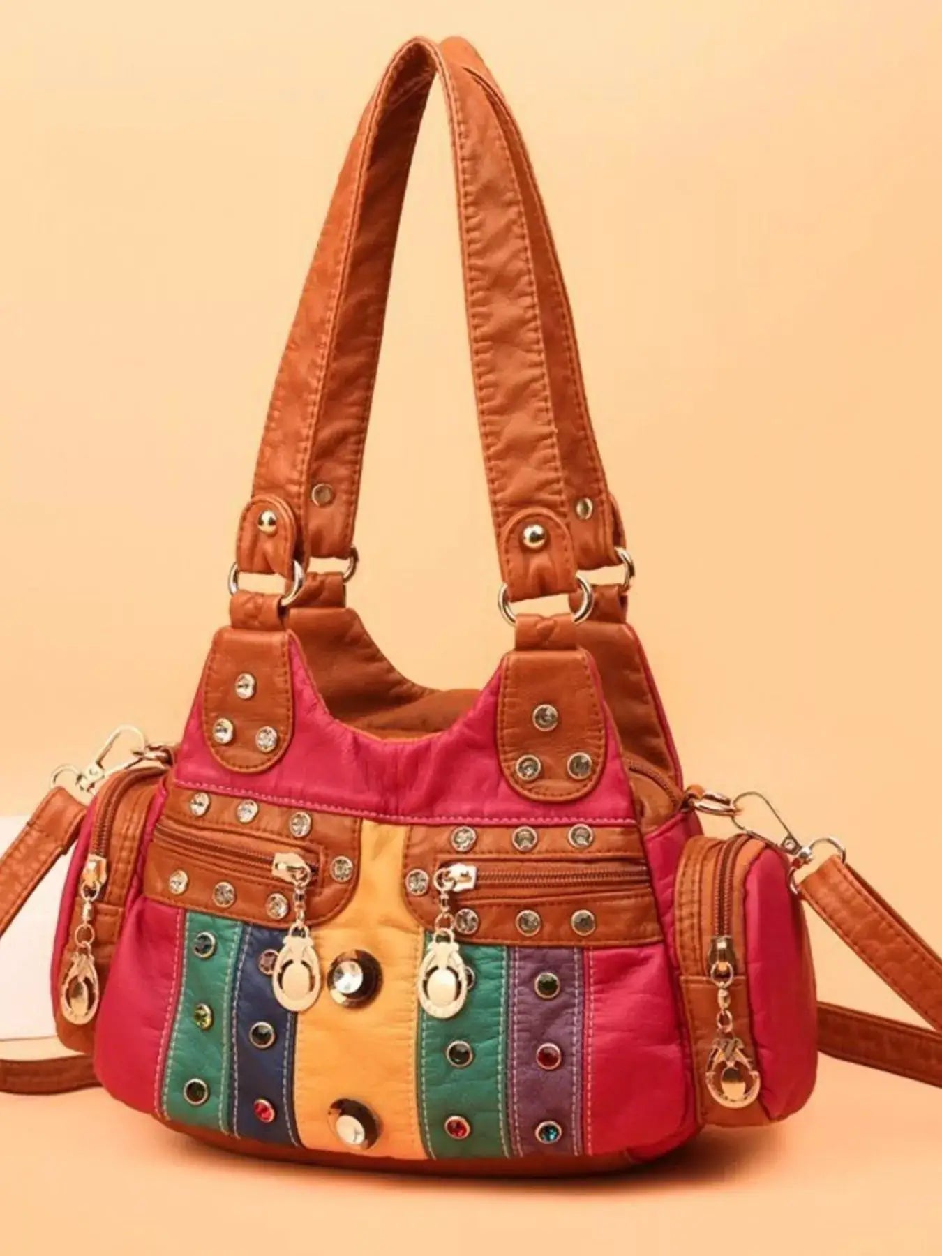 Rivet Decor Multifunctional Crossbody Bag by Trendsi