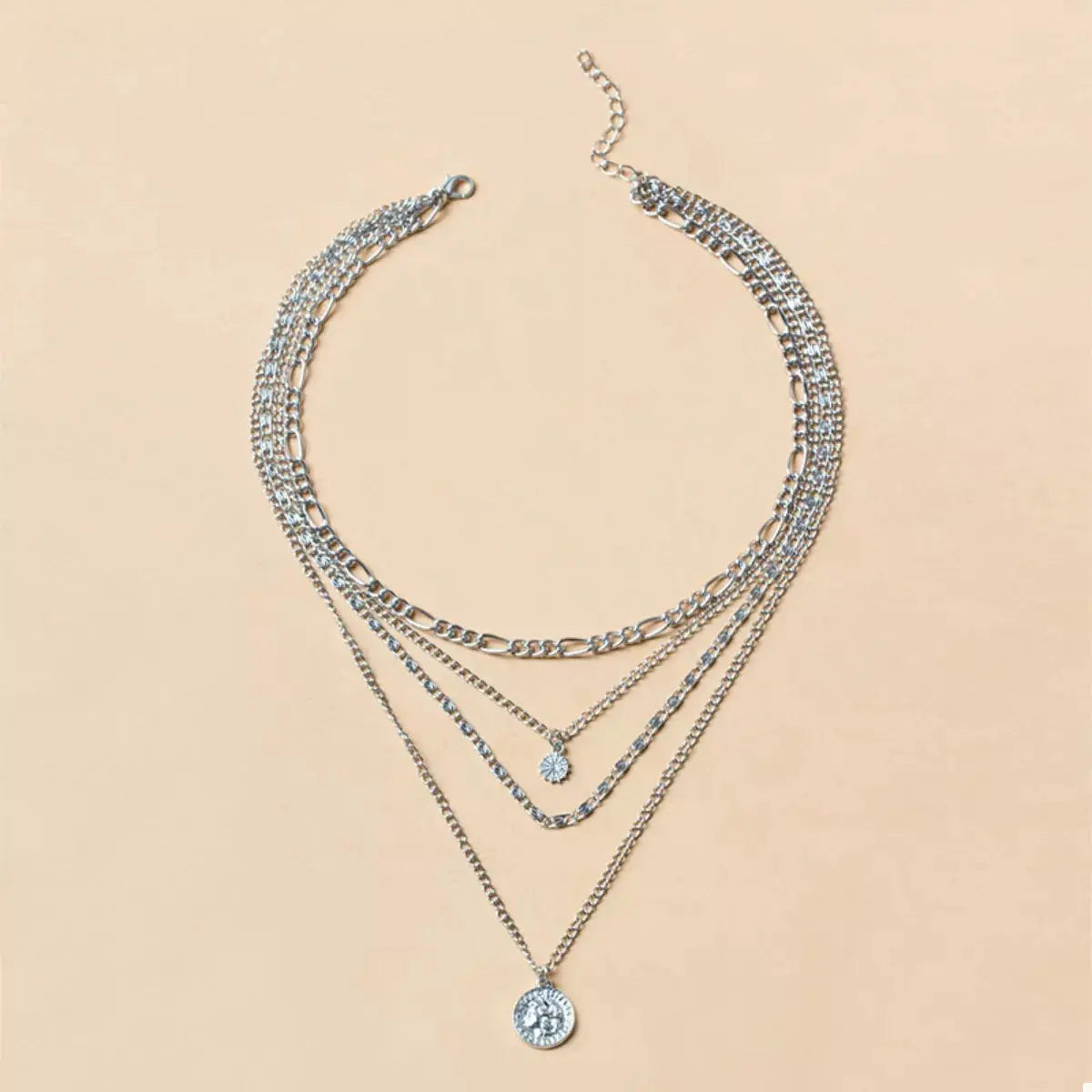 Four Layered Pendant Necklace by Trendsi