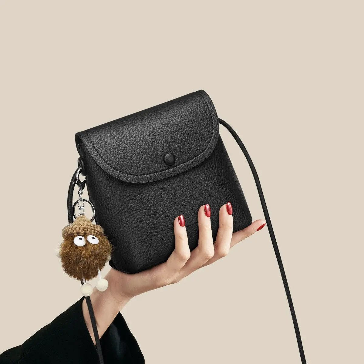 Leather Flap Crossbody Bag by Trendsi
