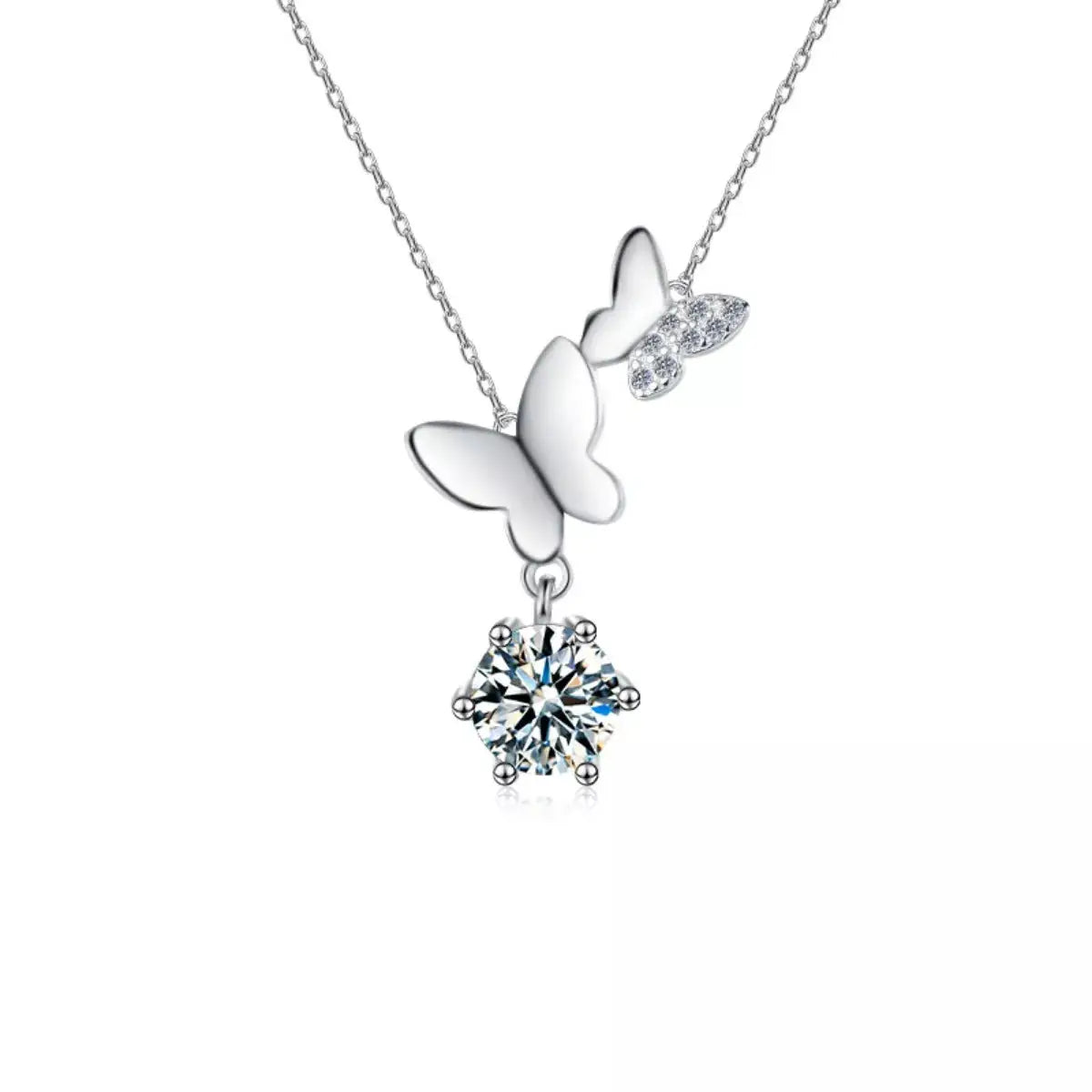 1 Carat Moissanite 925 Sterling Silver Pendant Necklace by Trendsi