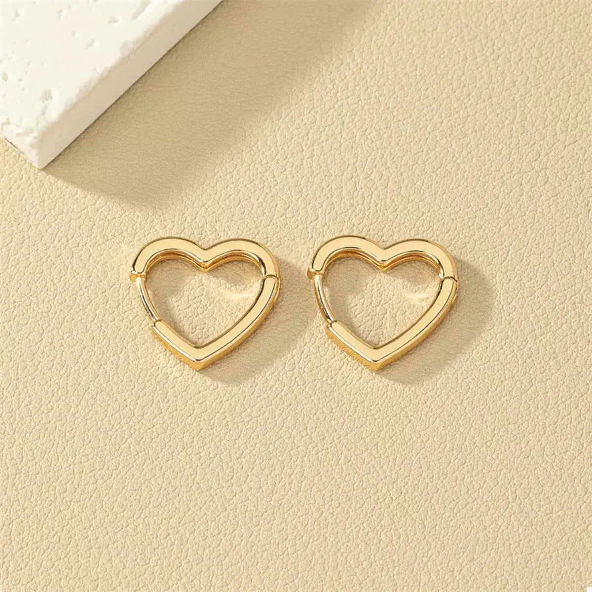 Alloy Heart Shape Hoop Earrings by Trendsi