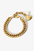 18K Gold-Plated Curb Chain Bracelet by Trendsi