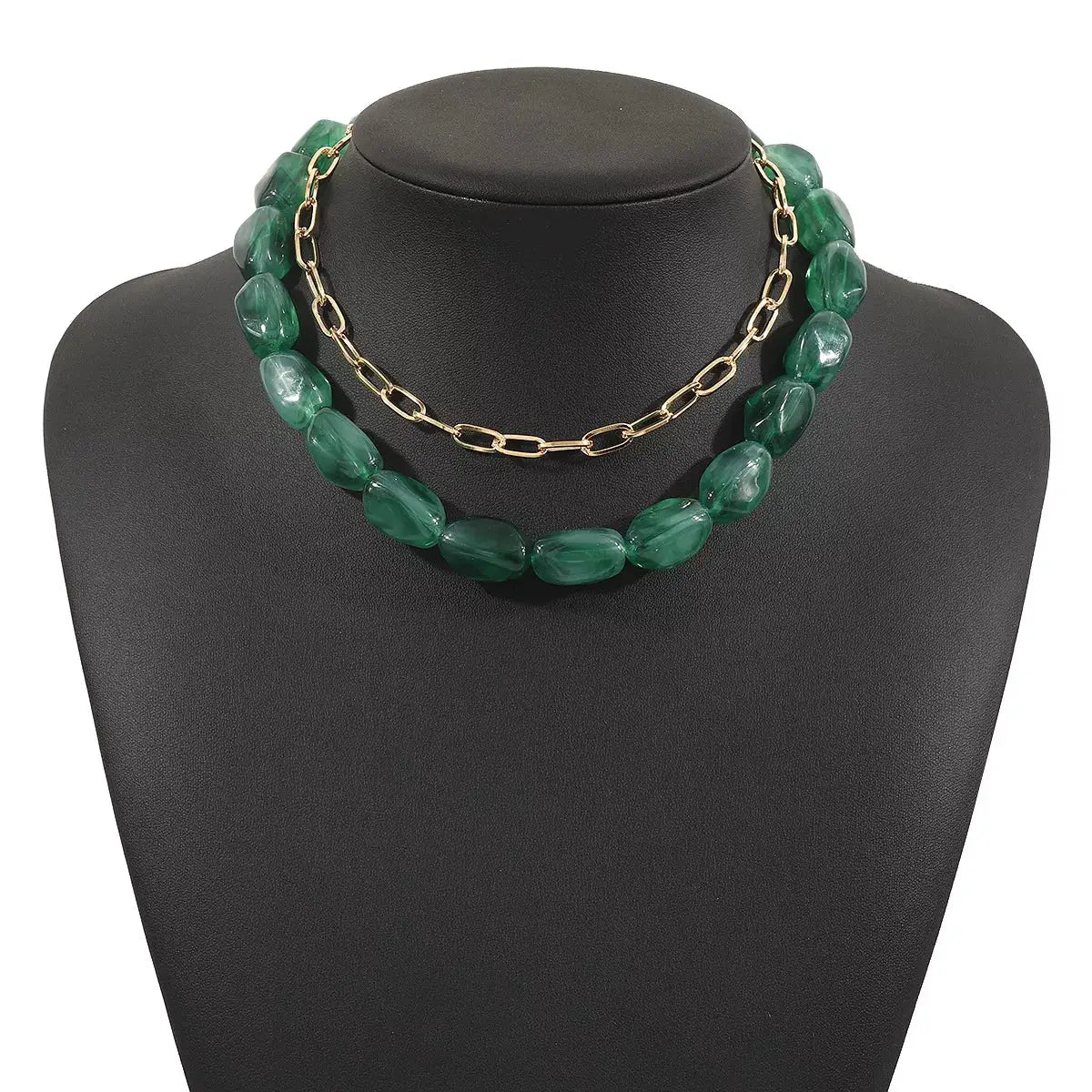 2 Piece Colorful Beaded Chain Necklace by Trendsi