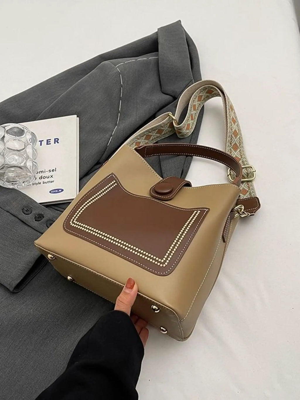 Bucket Crossbody Bag with Wide Strap by Trendsi