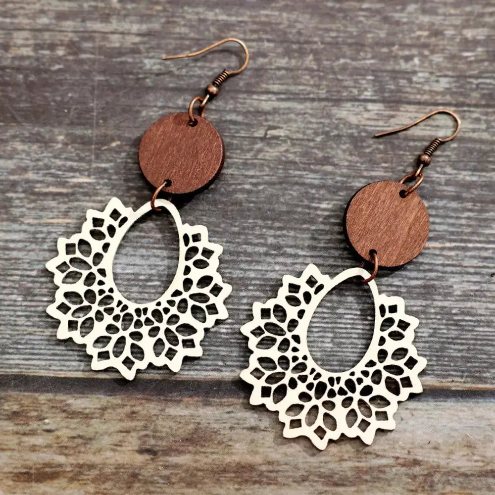 Geometric Cutout Dangle Earrings by Trendsi