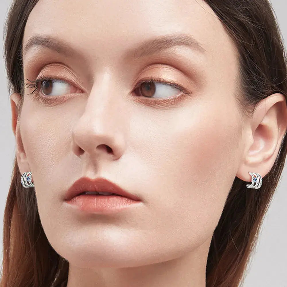 Moissanite 925 Sterling Silver Earrings by Trendsi