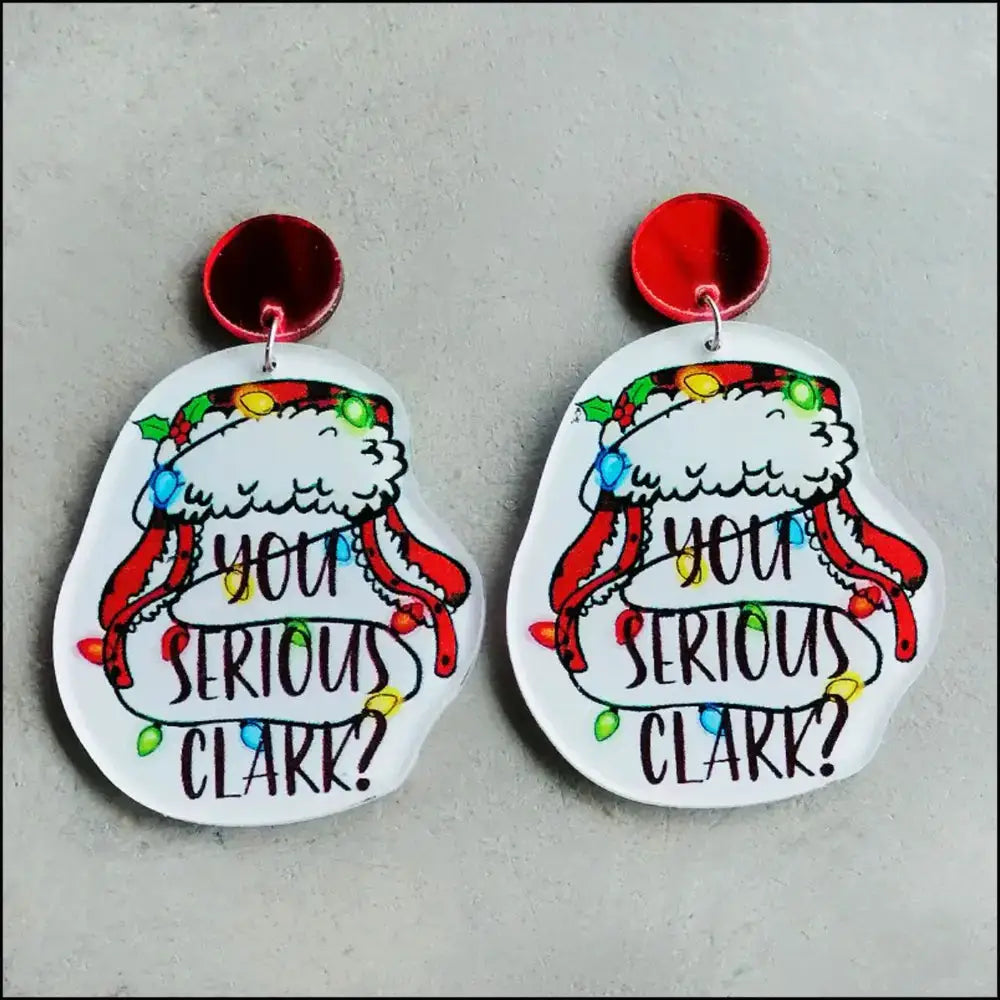Christmas Themed Acrylic Dangle Earrings by Trendsi