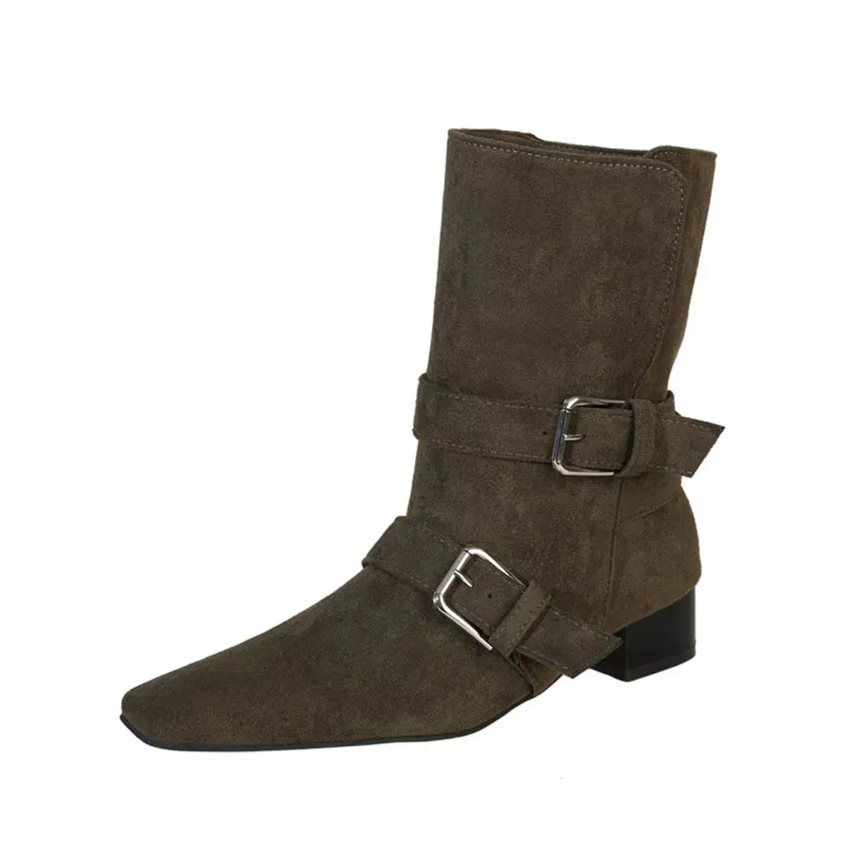 Square Toe Block Heels Boots by Trendsi