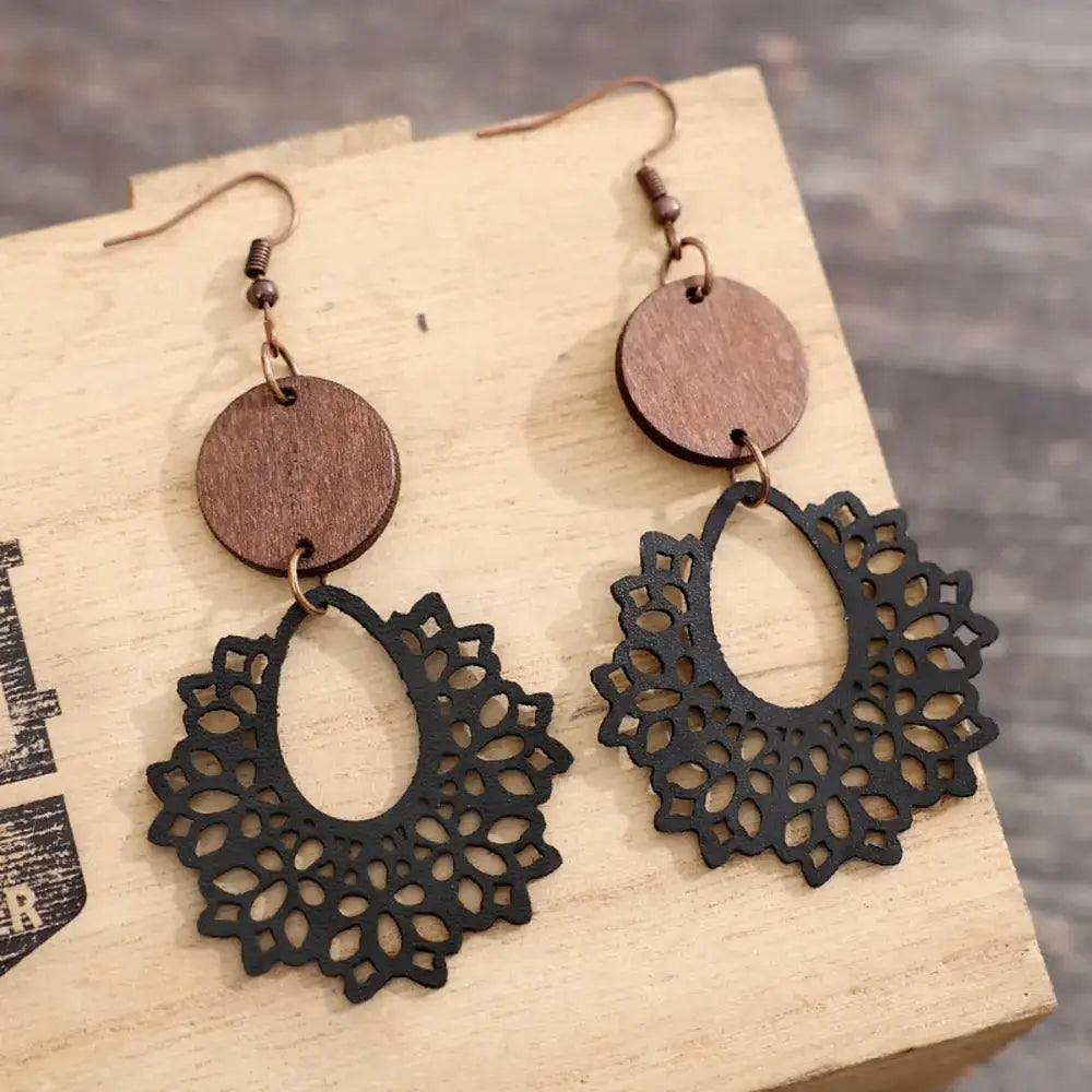 Geometric Cutout Dangle Earrings by Trendsi