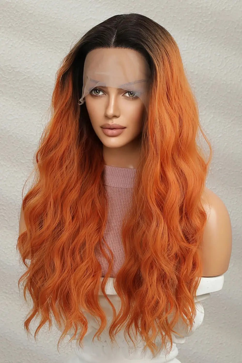 13*2" Lace Front Wigs Synthetic Long Wave 24" 150% Density by Trendsi