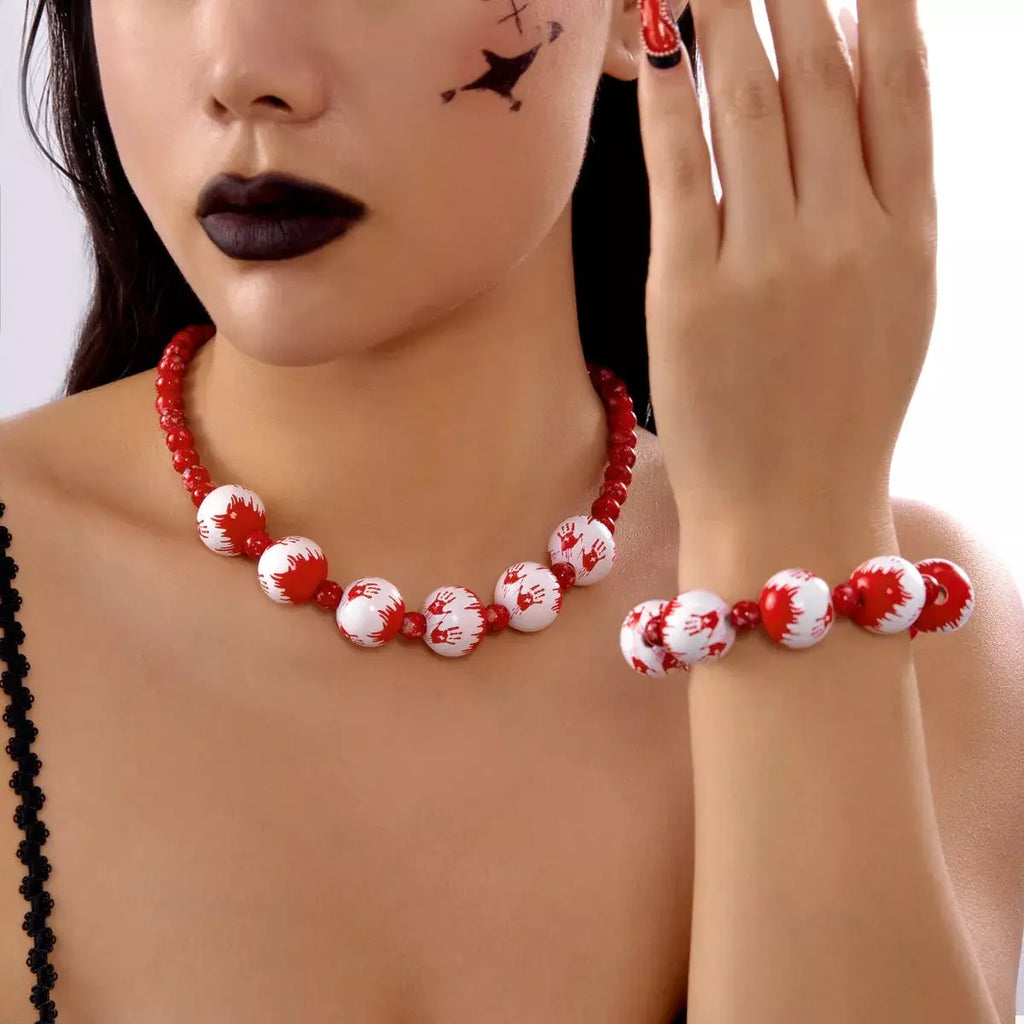Halloween Necklace and Bracelet Jewelry Set by Trendsi