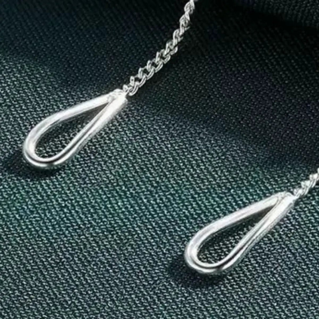 925 Sterling Silver Chain Earrings by Trendsi