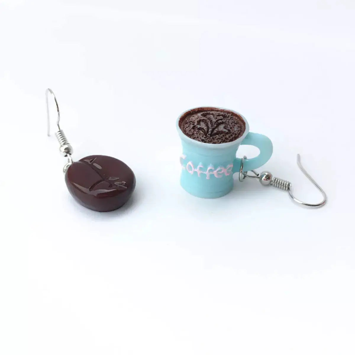 Coffee Bean and Cup Drop Earrings by Trendsi