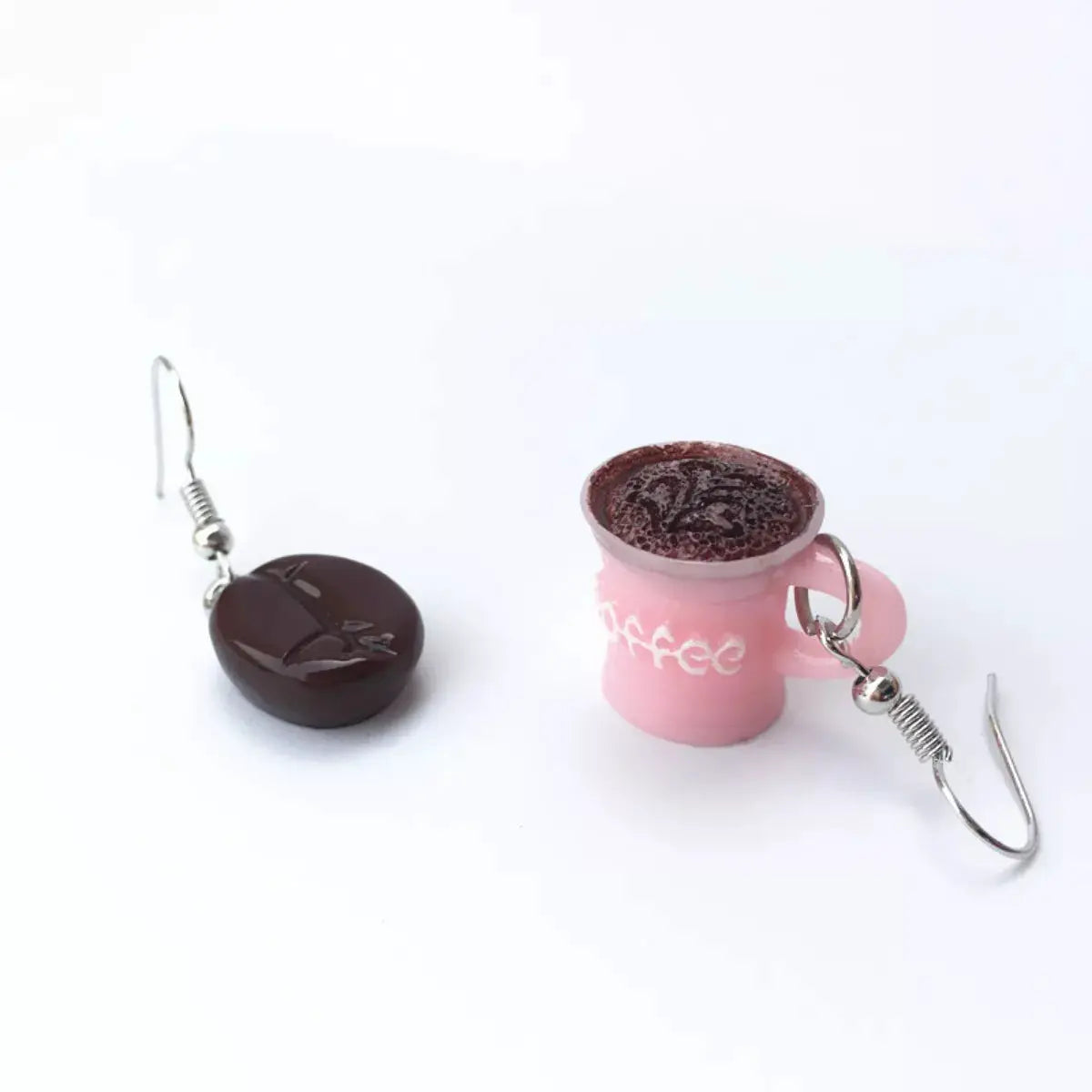 Coffee Bean and Cup Drop Earrings by Trendsi