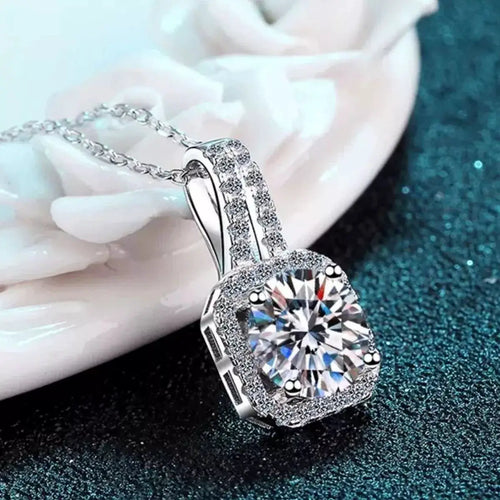 5 Carat Moissanite 925 Sterling Silver Pendant Necklace by Trendsi
