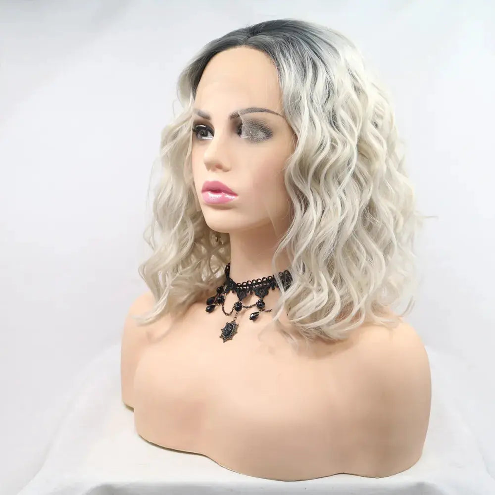 13*3" Lace Front Wigs Synthetic Mid-length Wavy 12" 130% Density by Trendsi