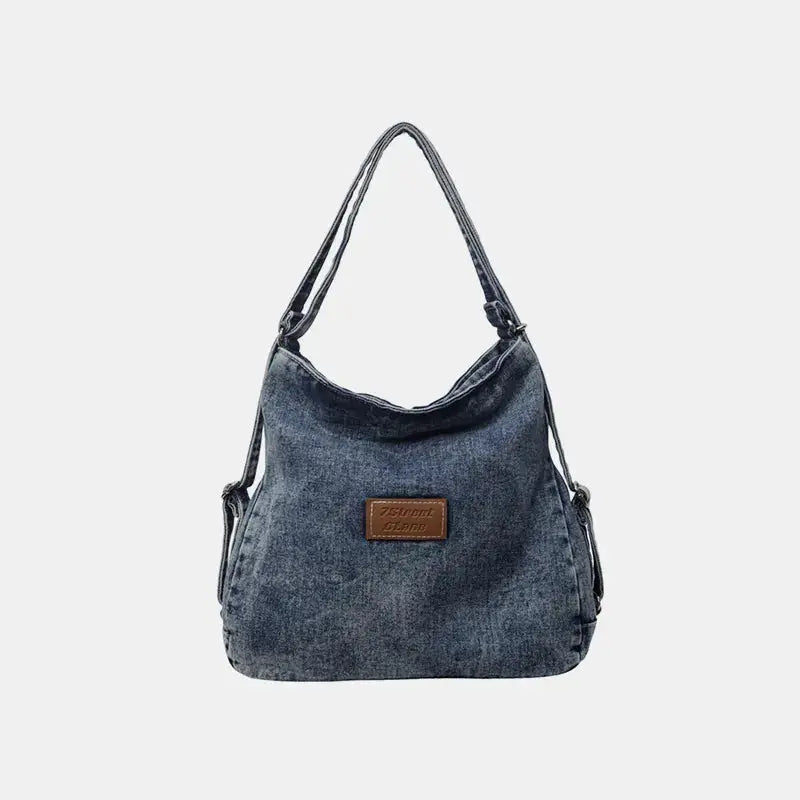 Adjustable Strap Denim Shoulder Bag by Trendsi