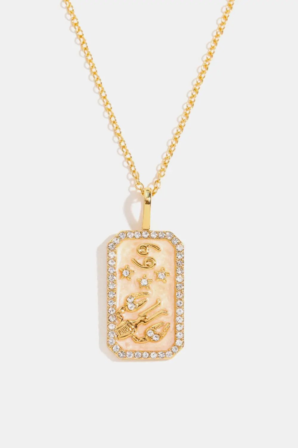 Rhinestone Constellation Pendant Copper Necklace by Trendsi