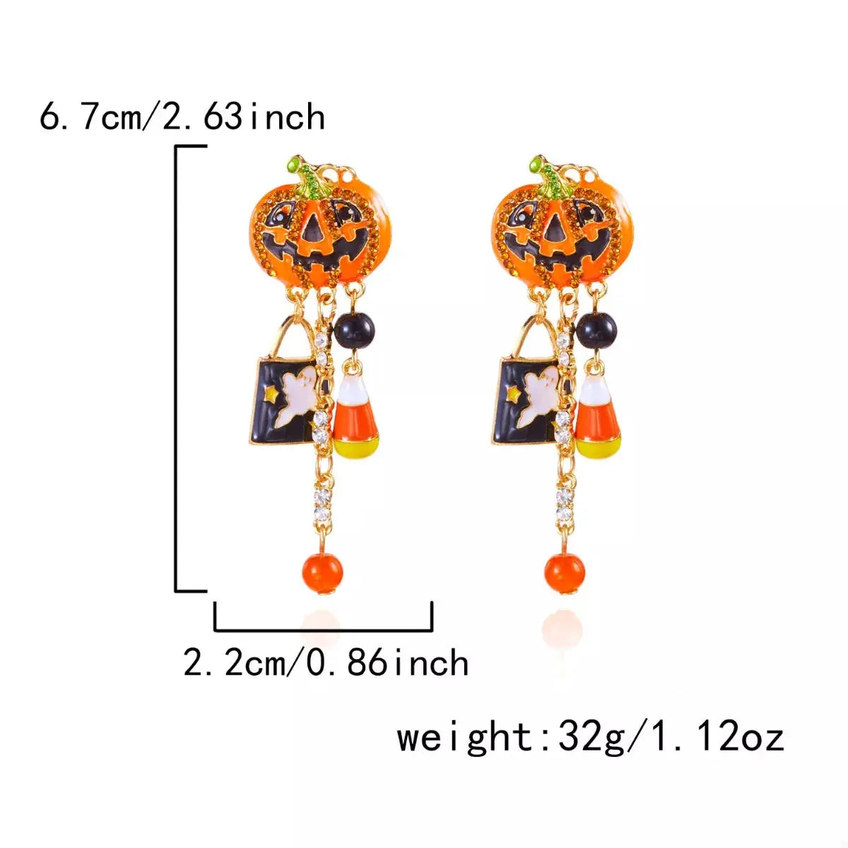 Halloween Pumpkin Drop Earrings by Trendsi