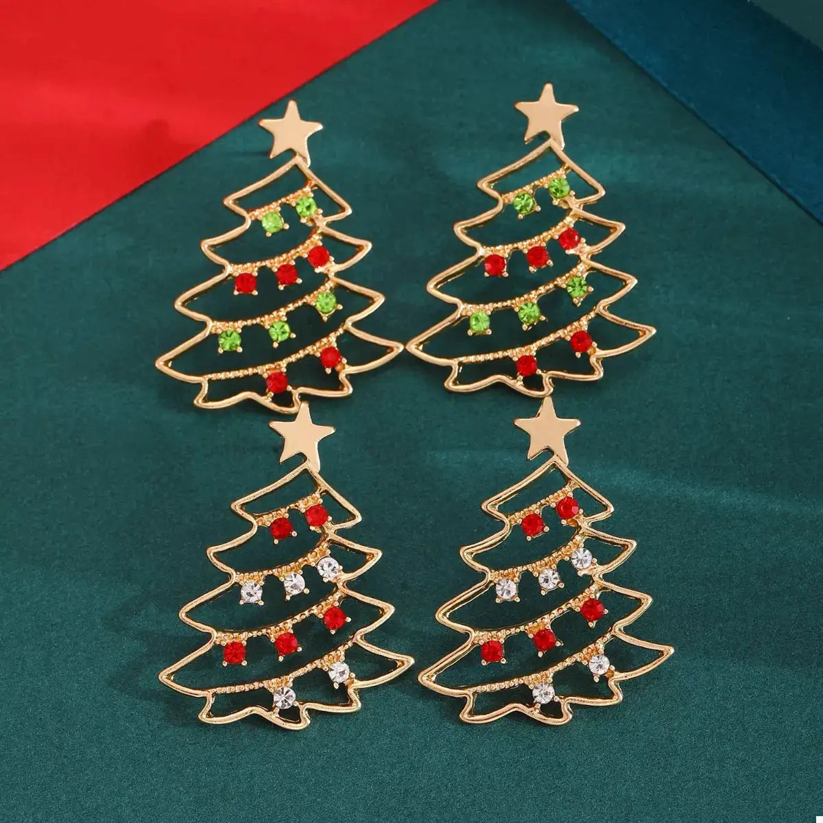 18K Gold-Plated Christmas Tree Earrings by Trendsi