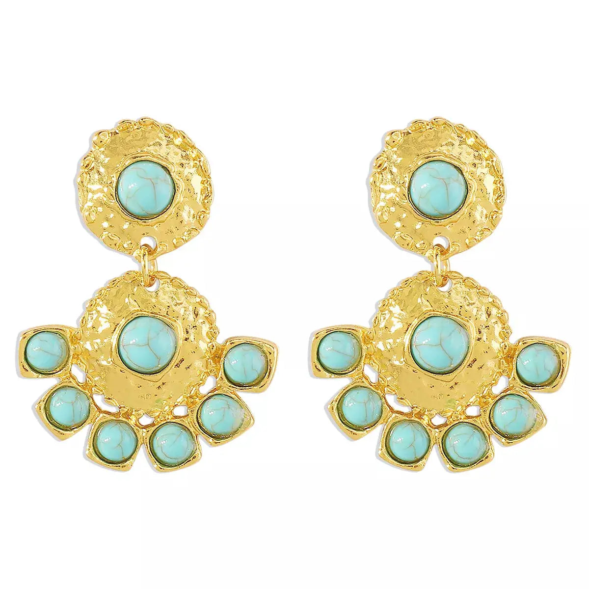 18K Gold-Plated Turquoise Dangle Earrings by Trendsi