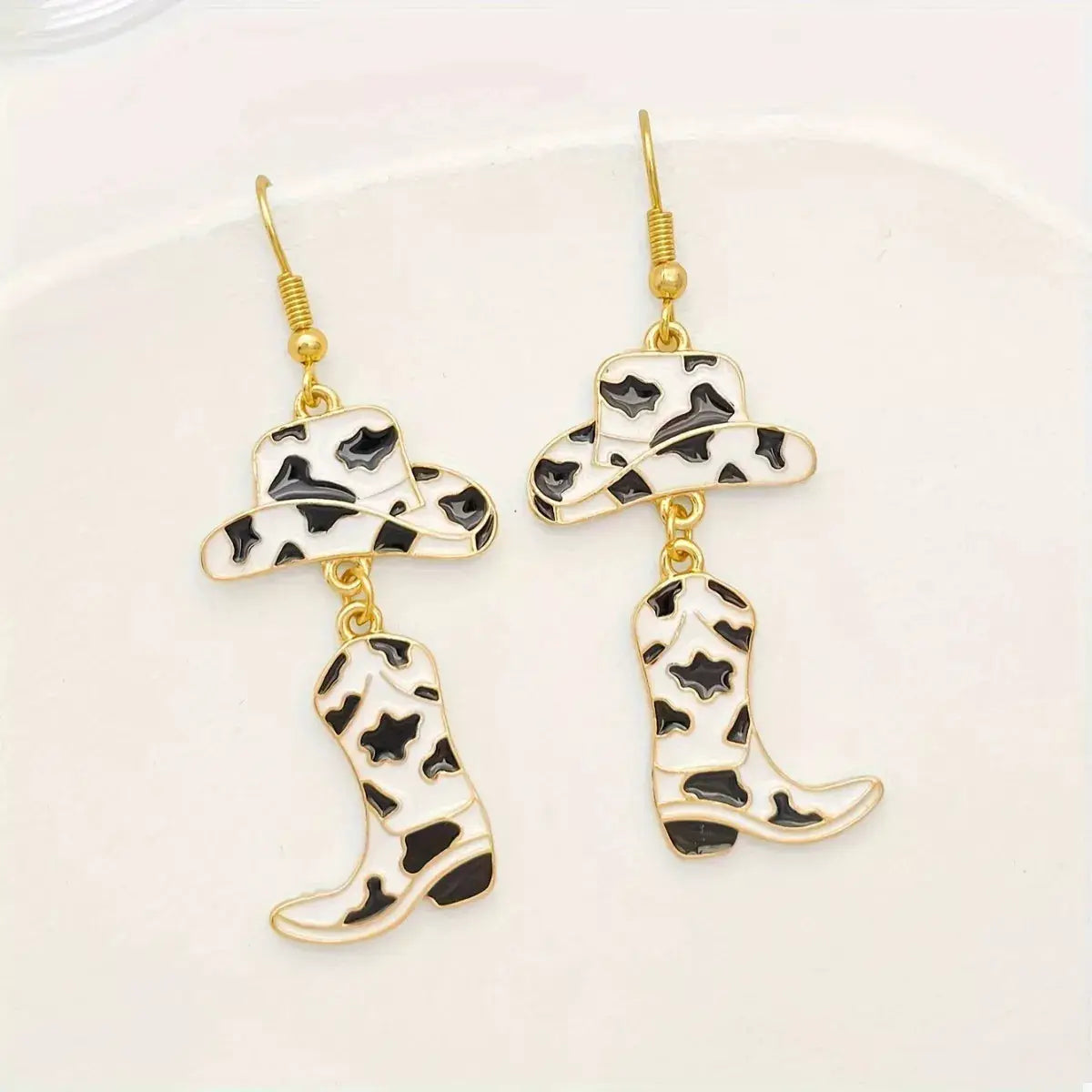 Cowboy Hat and Boot Dangle Earrings by Trendsi