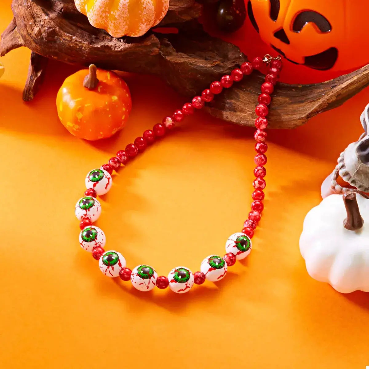 Halloween Beaded Necklace and Bracelet Jewelry Set by Trendsi