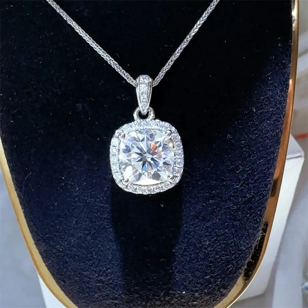 5 Carat Moissanite 925 Sterling Silver Necklace by Trendsi