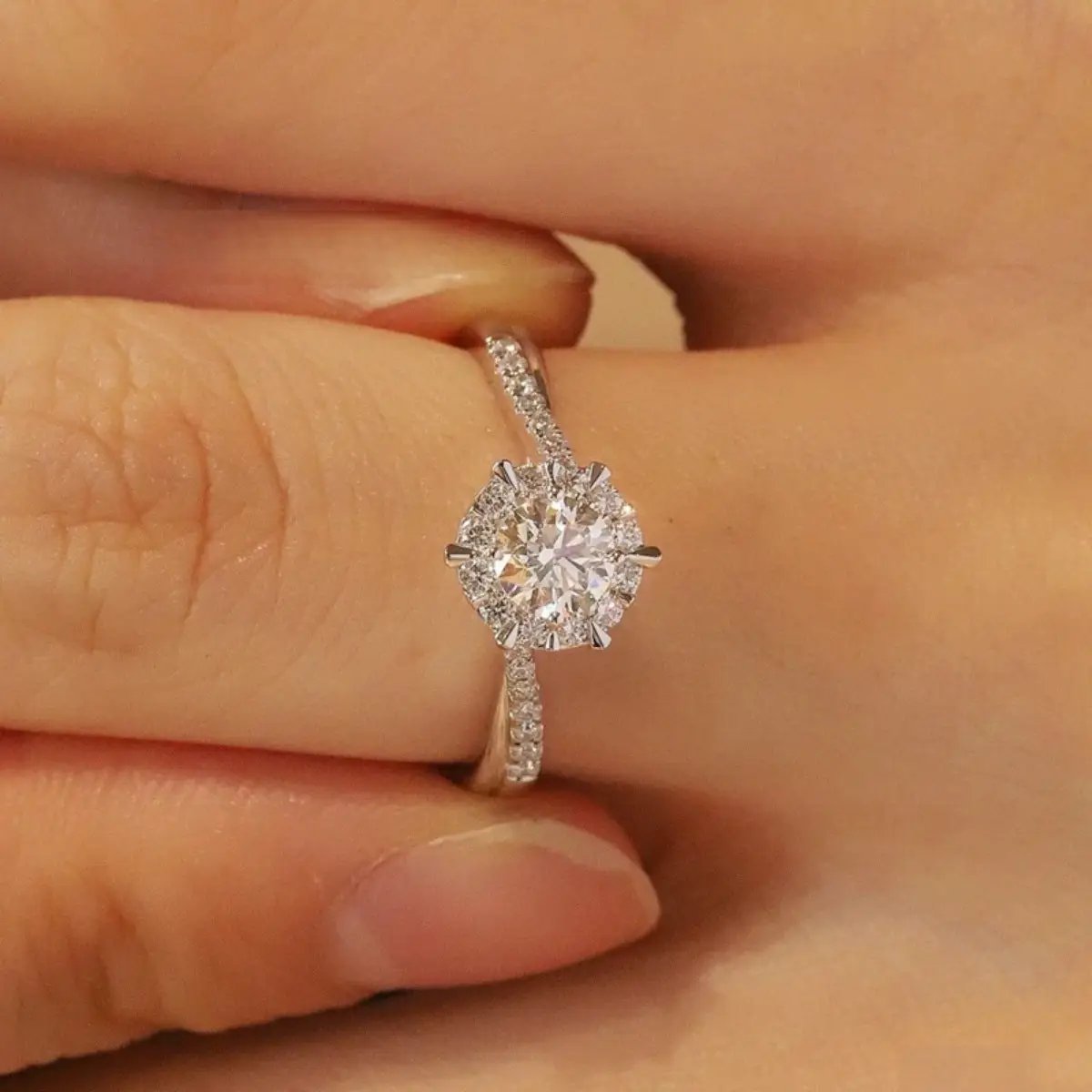 1 Carat Moissanite 925 Sterling Silver Ring by Trendsi