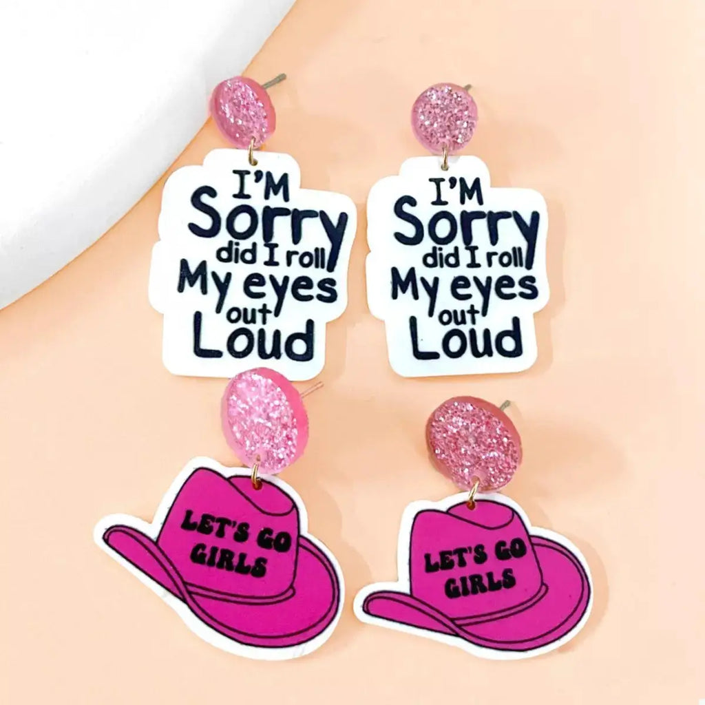 2 Pair Sequin Hat Dangle Earrings by Trendsi