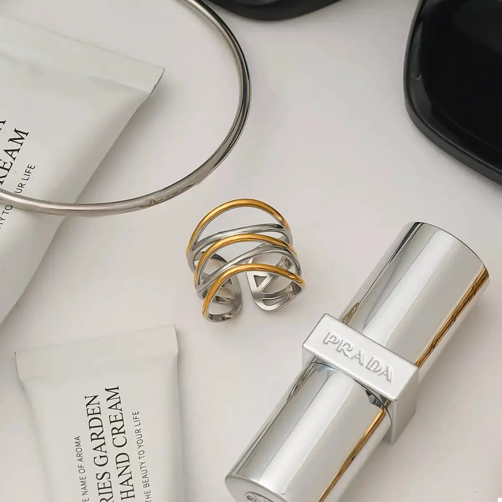 Two-Tone Open Ring by Trendsi