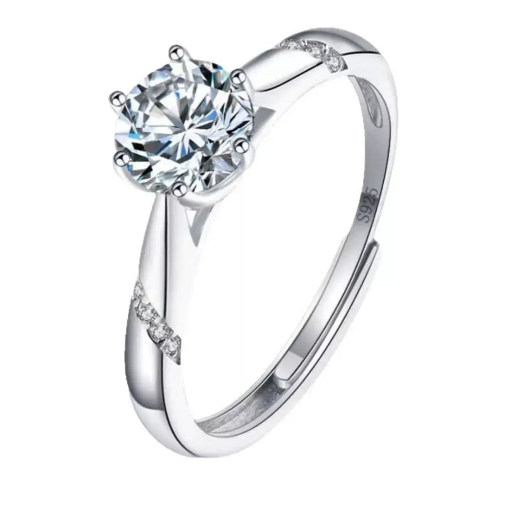 1 Carat Moissanite 925 Sterling Silver Ring by Trendsi