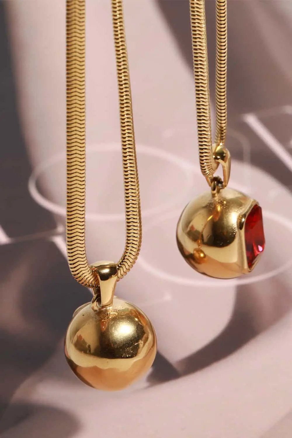Zircon 18K Gold-Plated Geometrical Shape Pendant Necklace by Trendsi