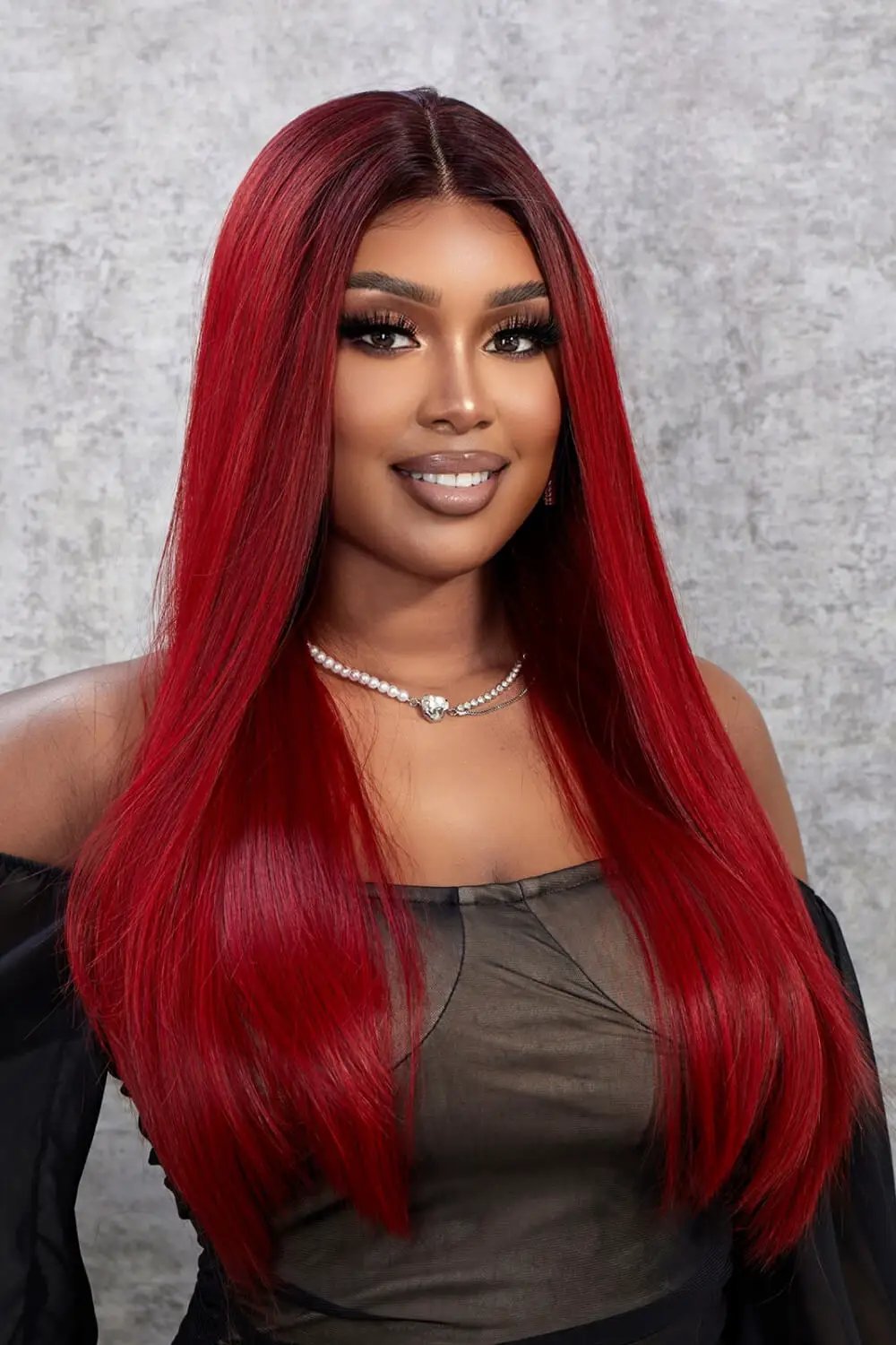 13*2" Lace Front Wigs Synthetic Straight 26" 150% Density by Trendsi