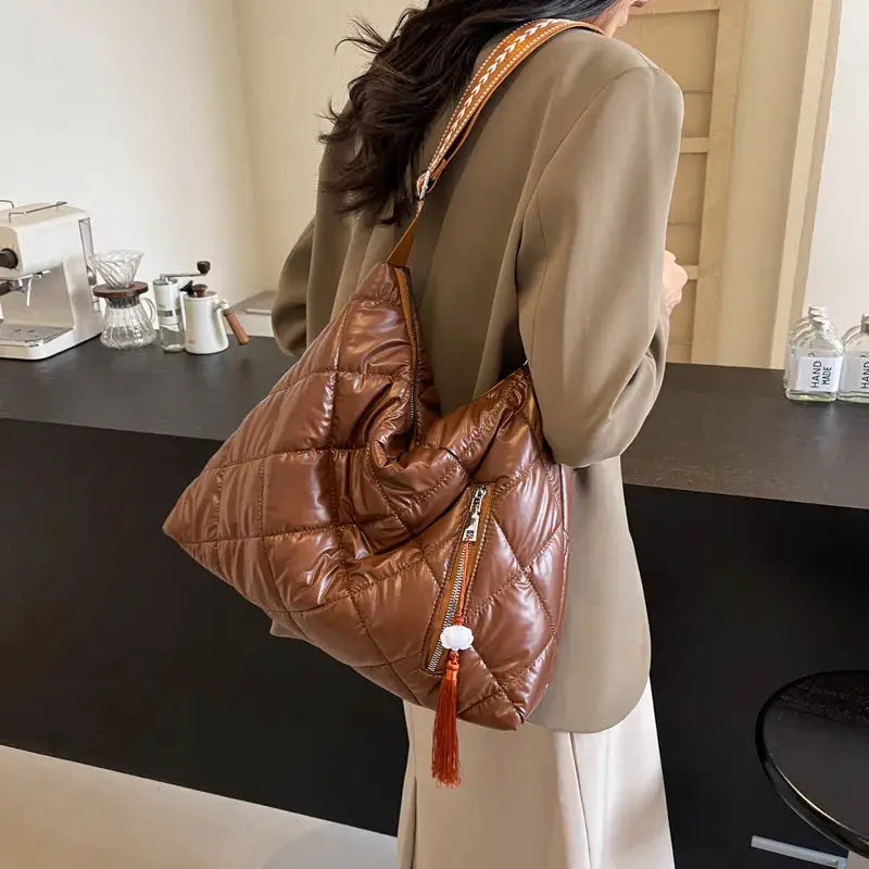 Quilted Nylon Travel Bag by Trendsi