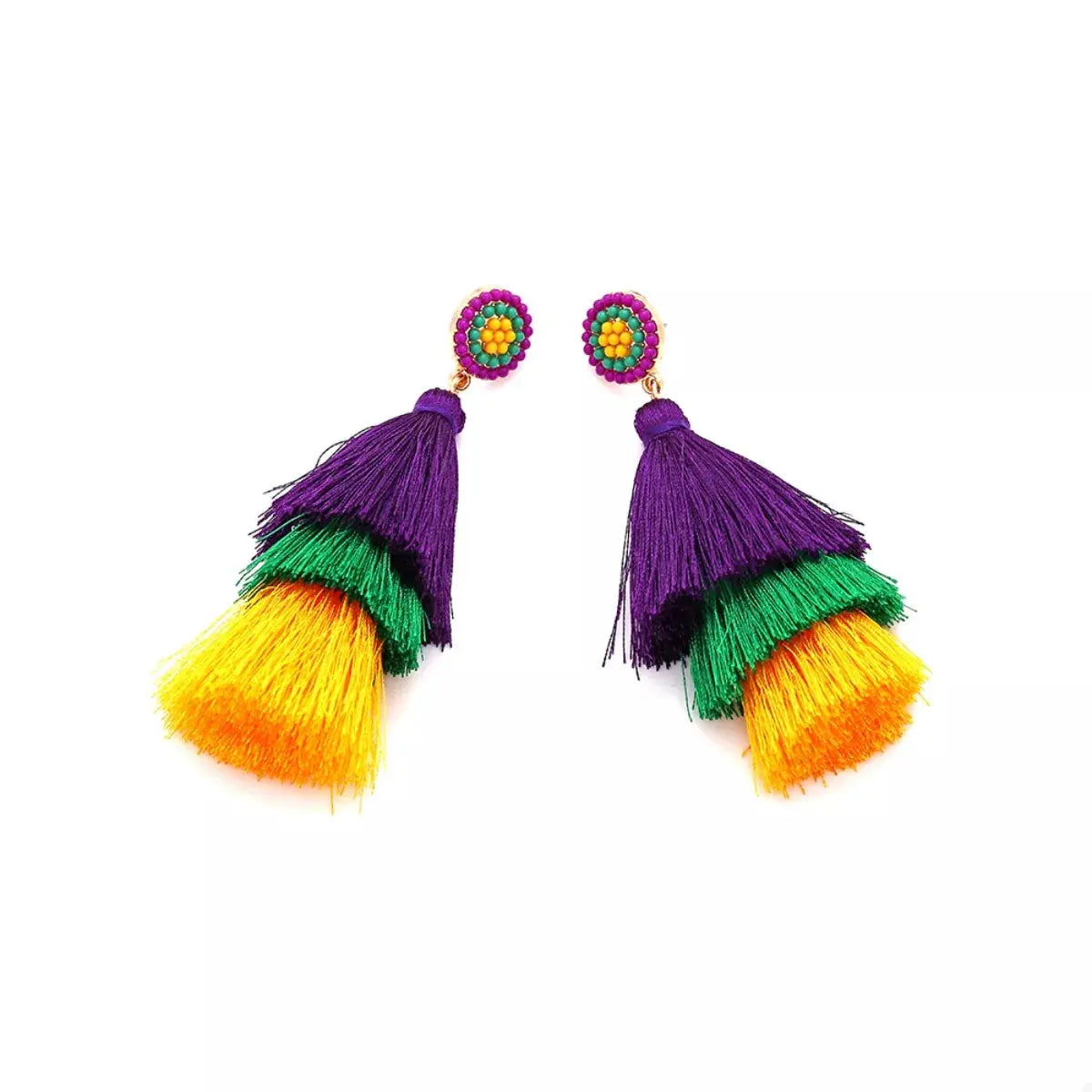 Layered Tassel Drop Earrings by Trendsi