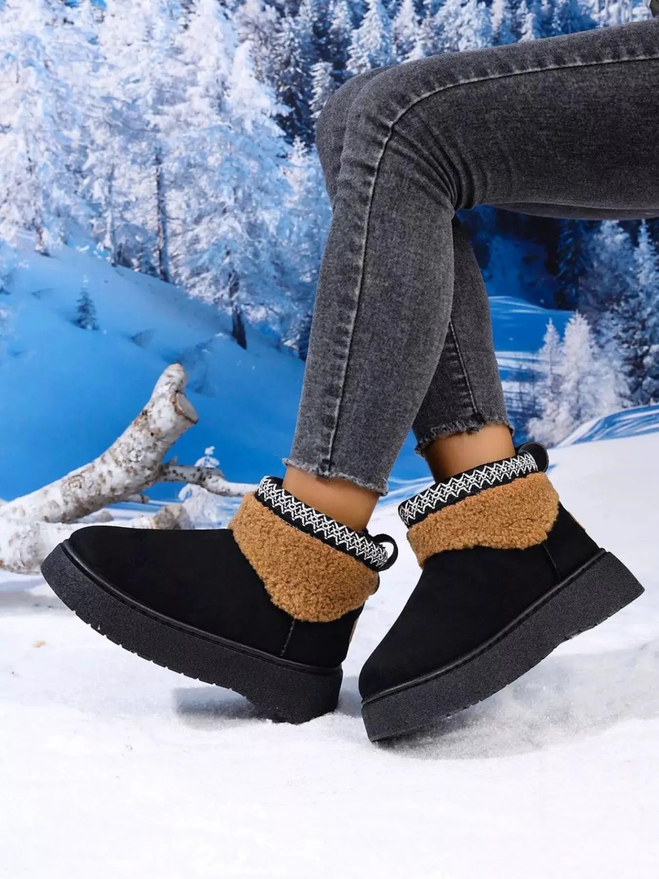 Round Toe Platform Boots by Trendsi