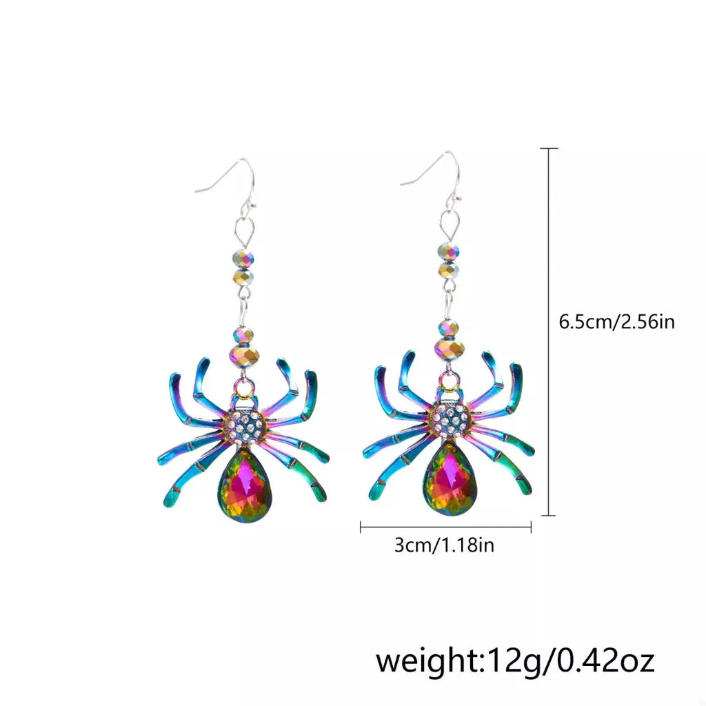 Colorful Spider Drop Earrings by Trendsi
