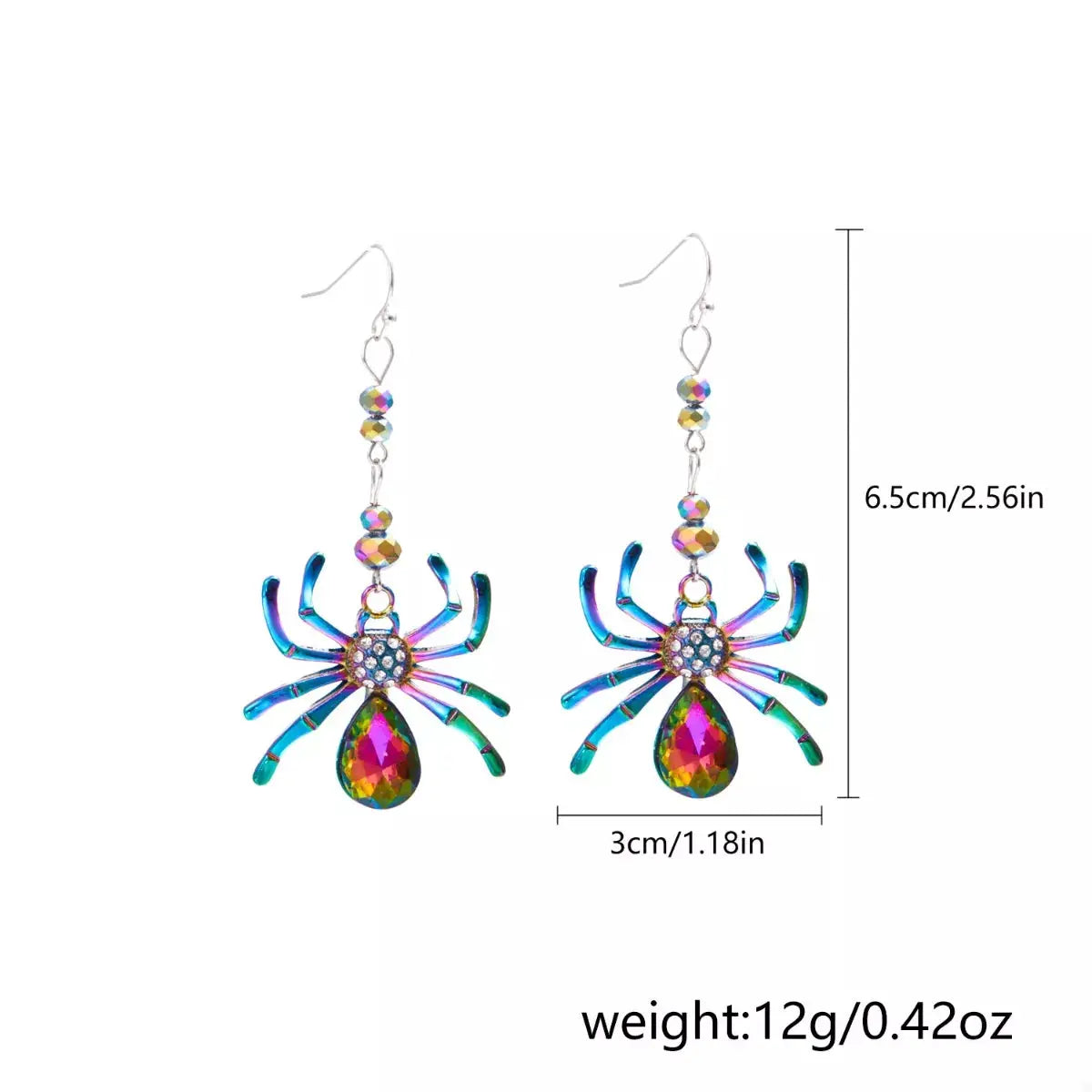 Colorful Spider Drop Earrings by Trendsi
