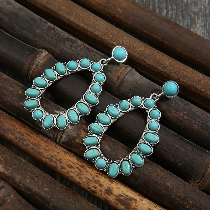 Artificial Turquoise Earrings by Trendsi