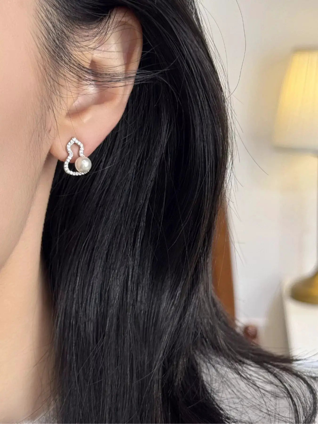 Pearl Gourd Stud Earrings by Trendsi