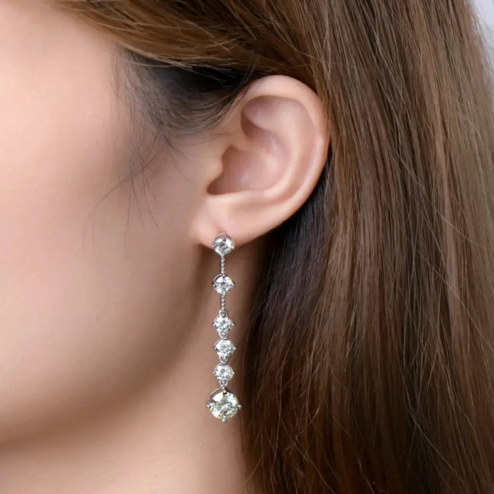 4 Carat Moissanite 925 Sterling Silver Earrings by Trendsi