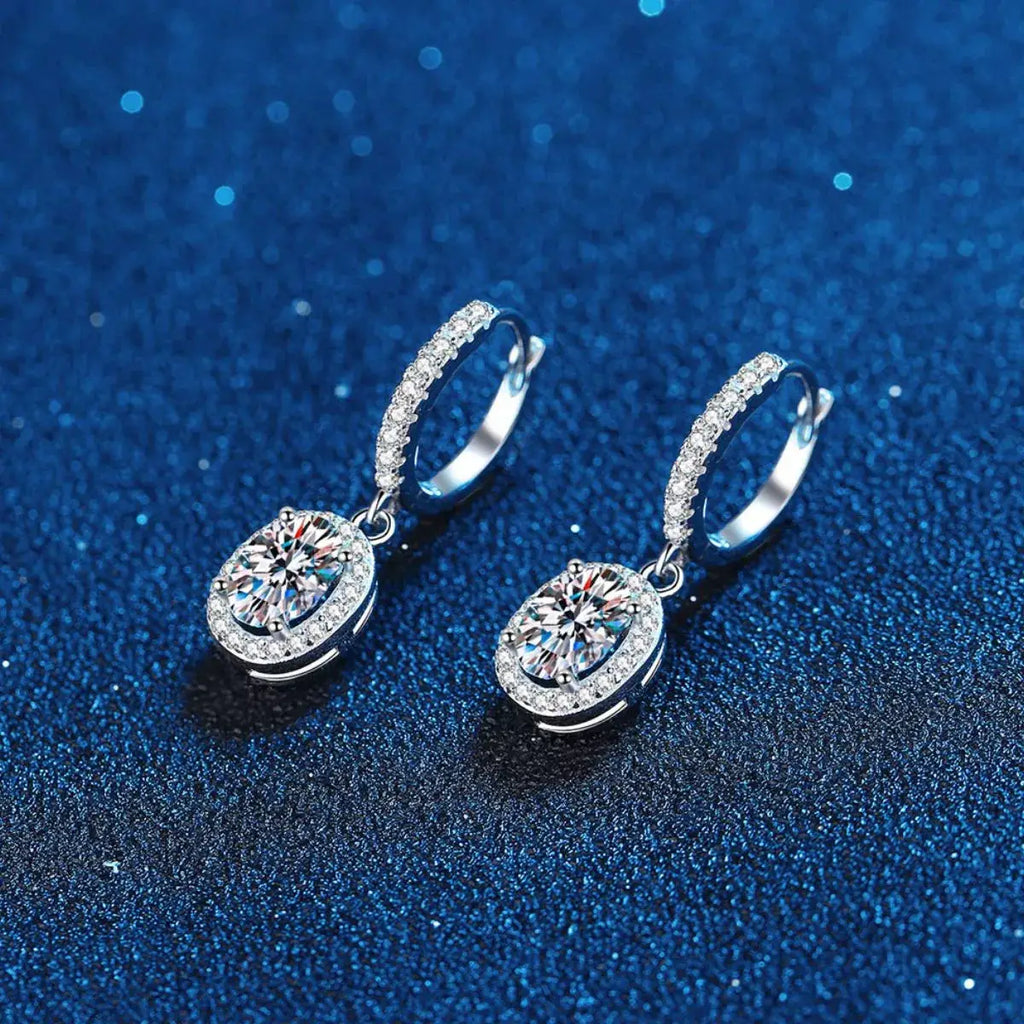 1 Carat Moissanite 925 Sterling Silver Drop Earrings by Trendsi