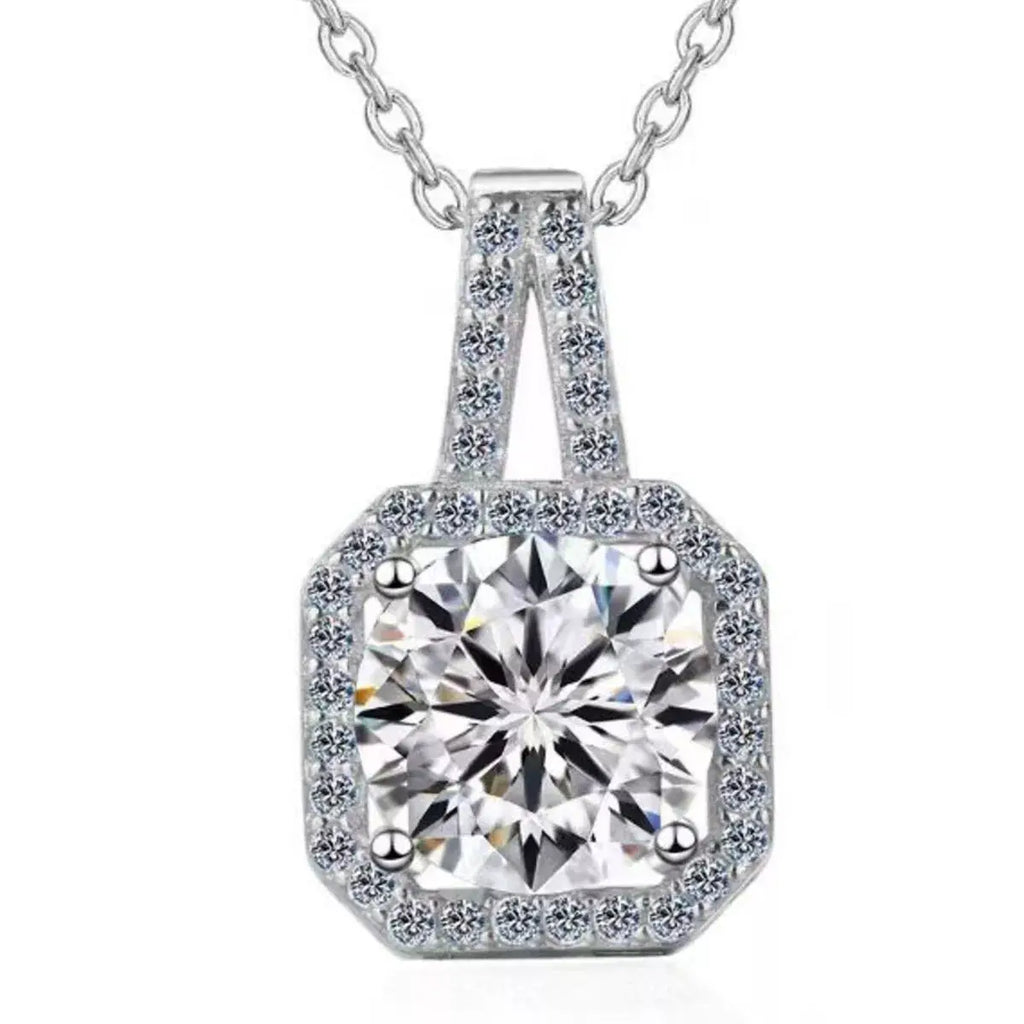 5 Carat Moissanite 925 Sterling Silver Pendant Necklace by Trendsi