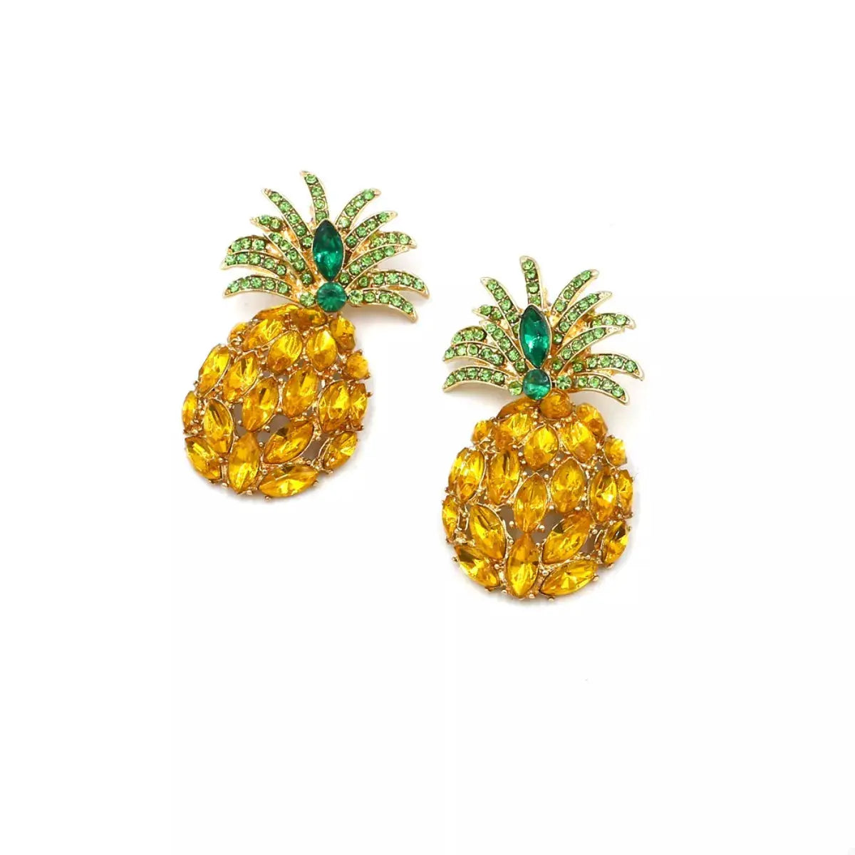 Pineapple Rhinestone Dangle Earrings by Trendsi