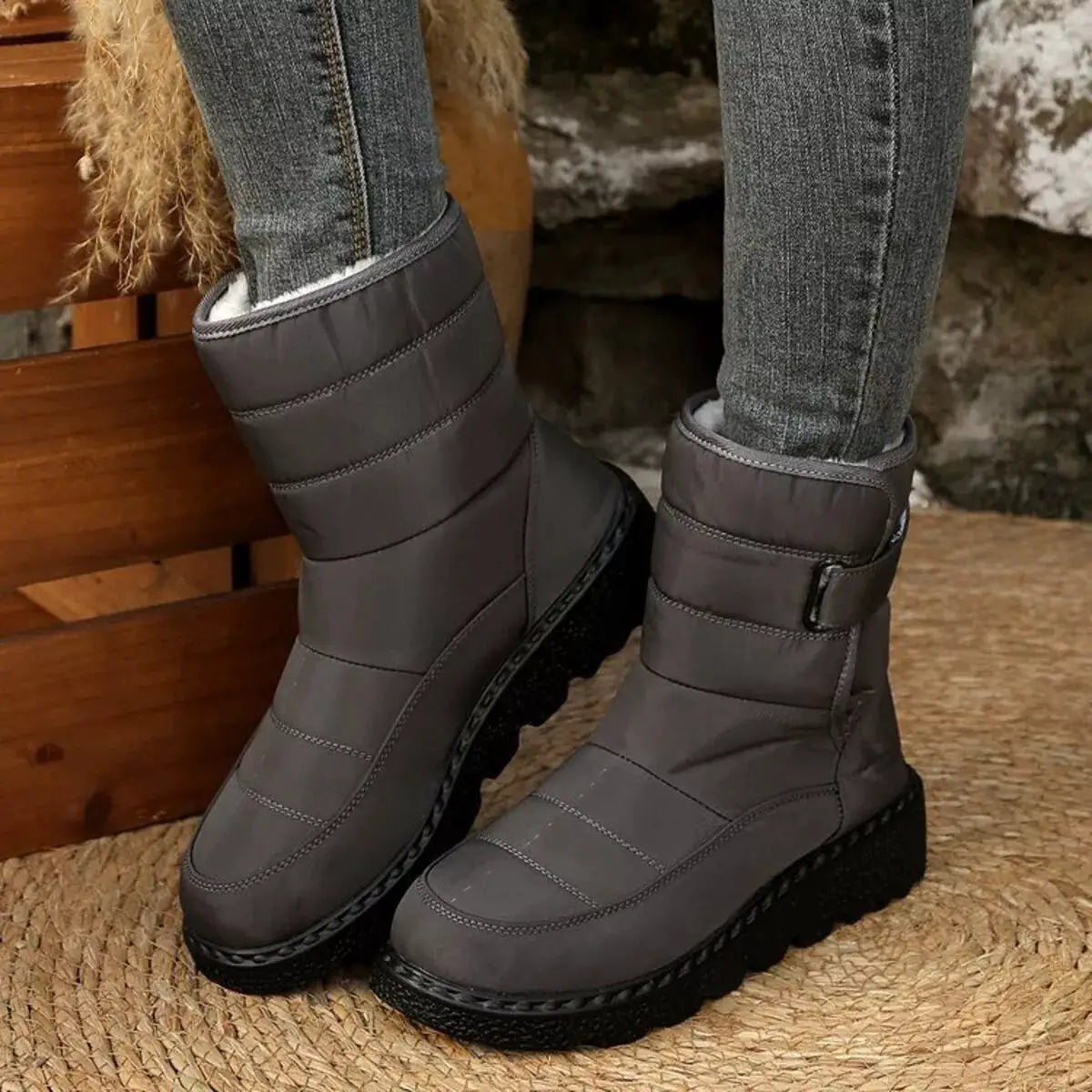 Warm Padded Waterproof Snow Boots by Trendsi