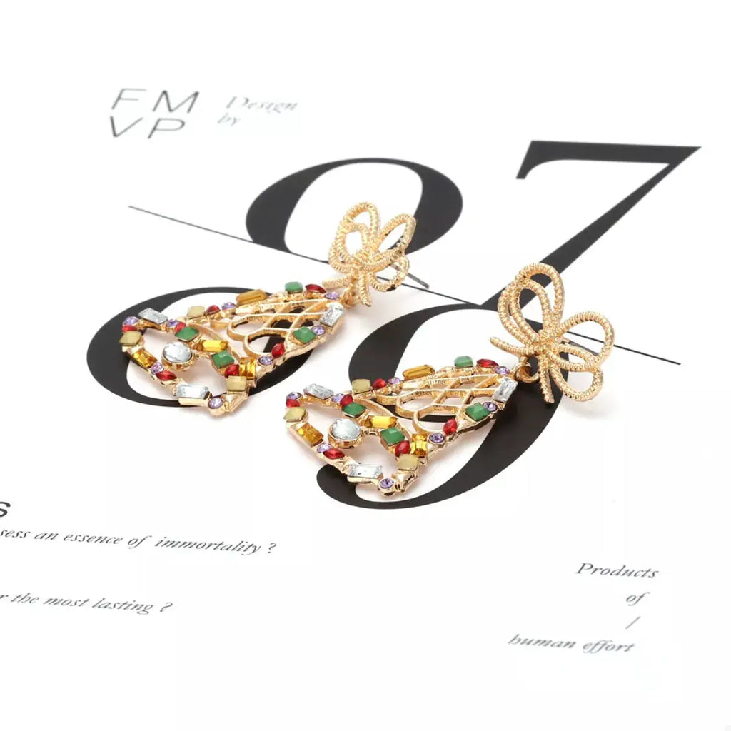 18K Gold-Plated Christmas Bell Dangle Earrings by Trendsi