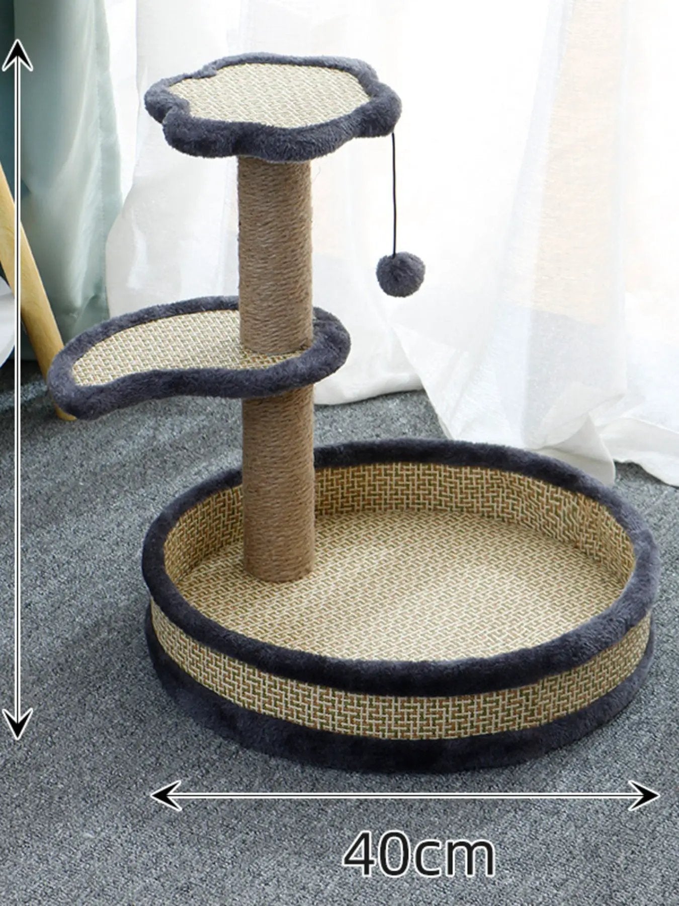Cat Scratching Post with Cat Bed and Toy by Trendsi
