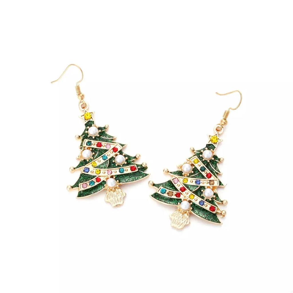 Christmas Tree Dangle Earrings by Trendsi